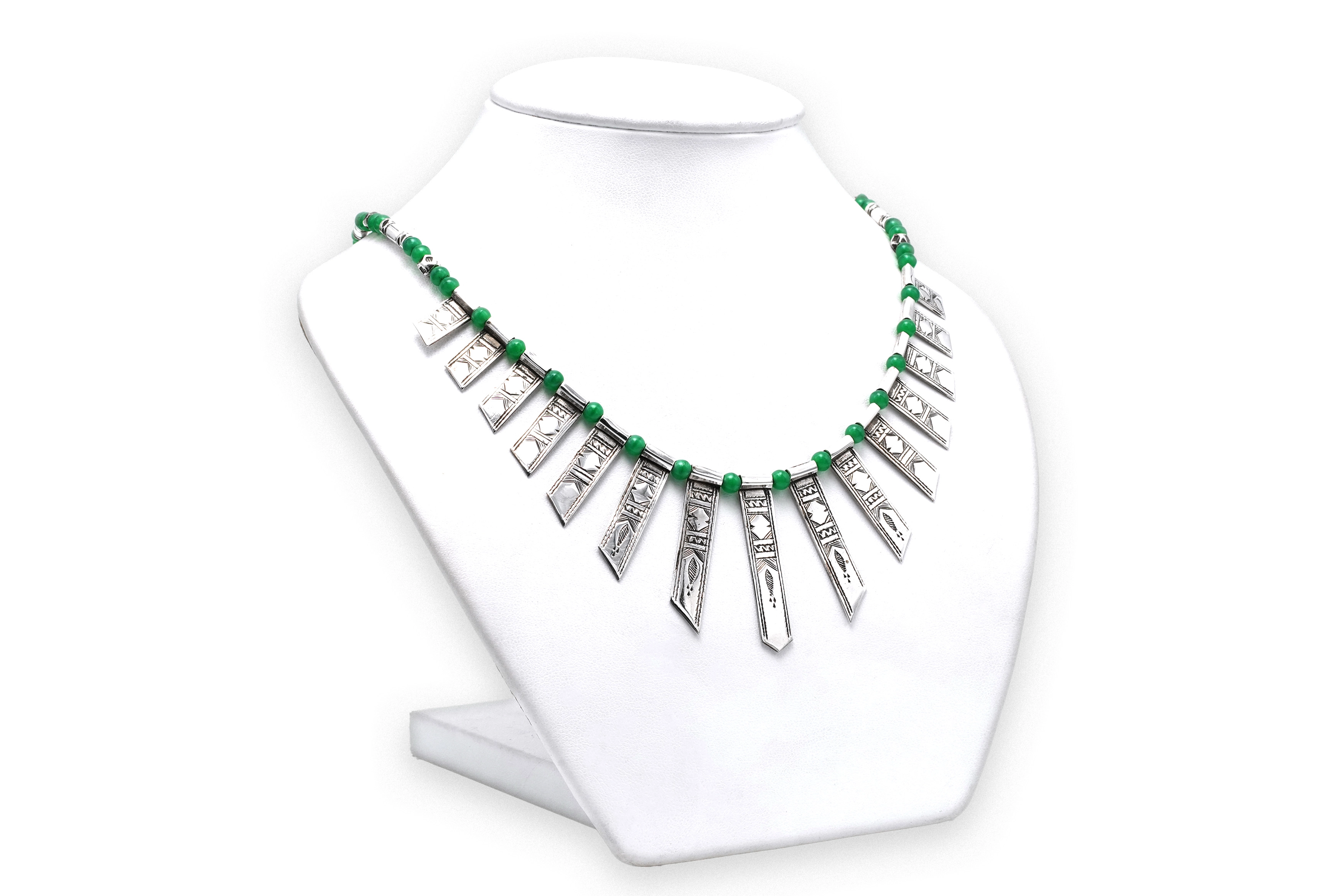 Collier contemporain en argent serti de chrysocolle - 3