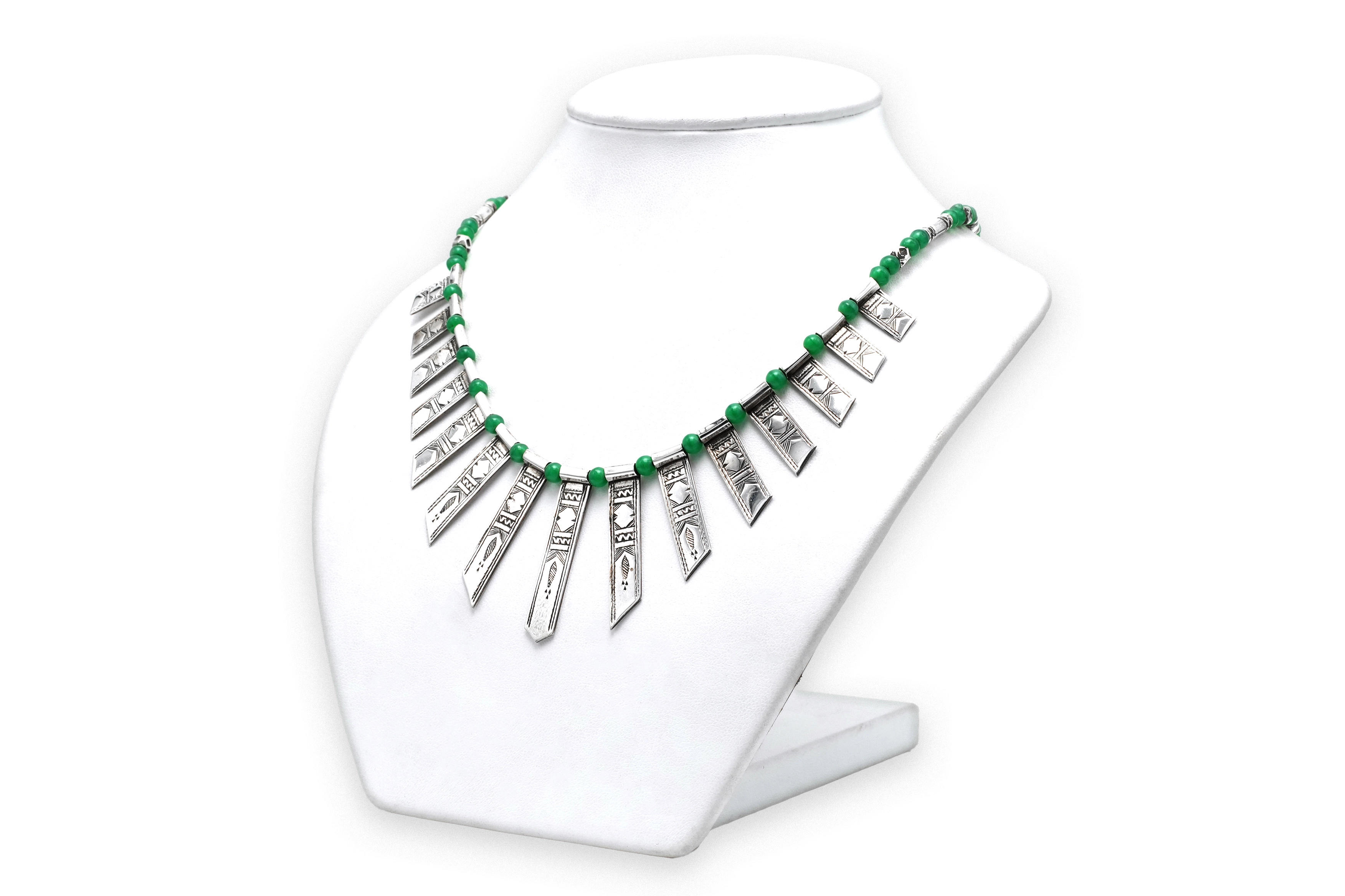 Collier contemporain en argent serti de chrysocolle - 4