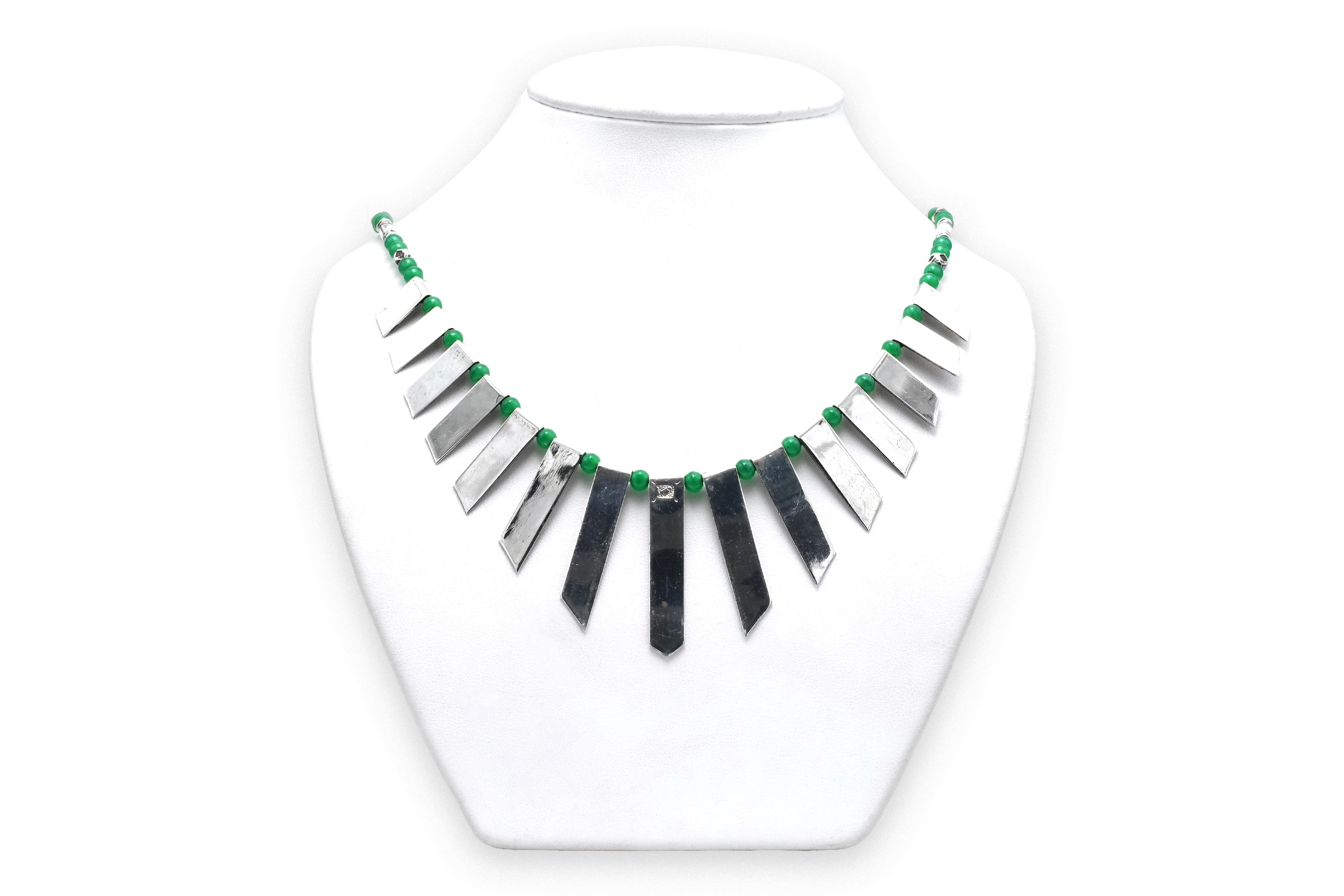 Collier contemporain en argent serti de chrysocolle - 5