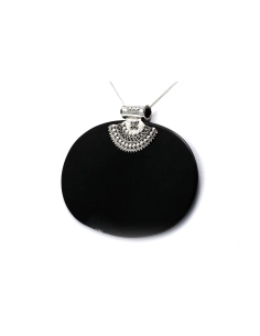 Pendentif contemporain en argent serti d'une agate - 2