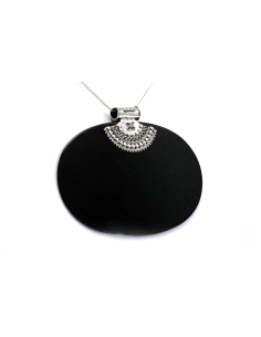 Pendentif contemporain en argent serti d'une agate - 3