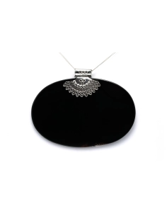 Pendentif contemporain en argent serti d'une agate - 4