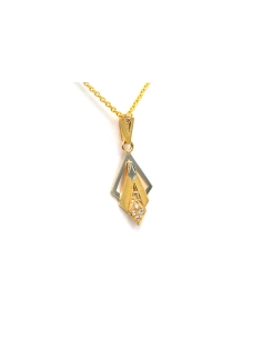 Pendentif Art Déco en or jaune et blanc 18 carats serti de strass - 2