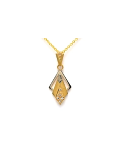 Pendentif Art Déco en or jaune et blanc 18 carats serti de strass - 3