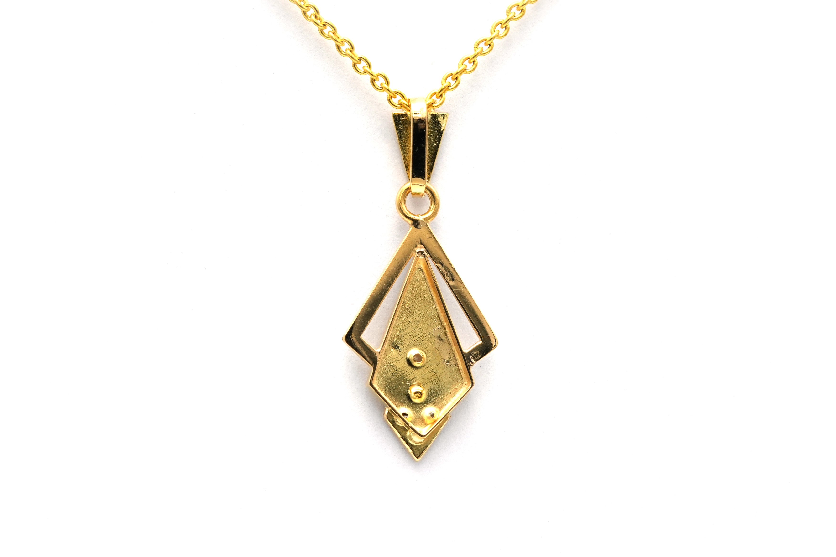 Pendentif Art Déco en or jaune et blanc 18 carats serti de strass - 4