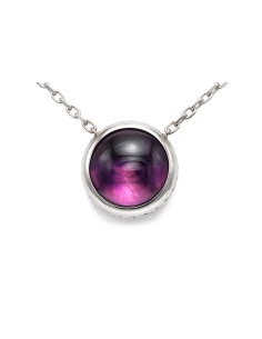 Collier contemporain Boucheron "Tentation macaron" en or blanc 18 carats serti de saphirs et d'une améthyste - 2