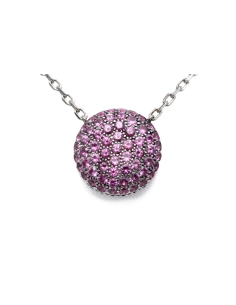 Collier contemporain Boucheron "Tentation macaron" en or blanc 18 carats serti de saphirs et d'une améthyste - 1