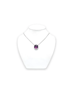 Collier contemporain Boucheron "Tentation macaron" en or blanc 18 carats serti de saphirs et d'une améthyste - 3