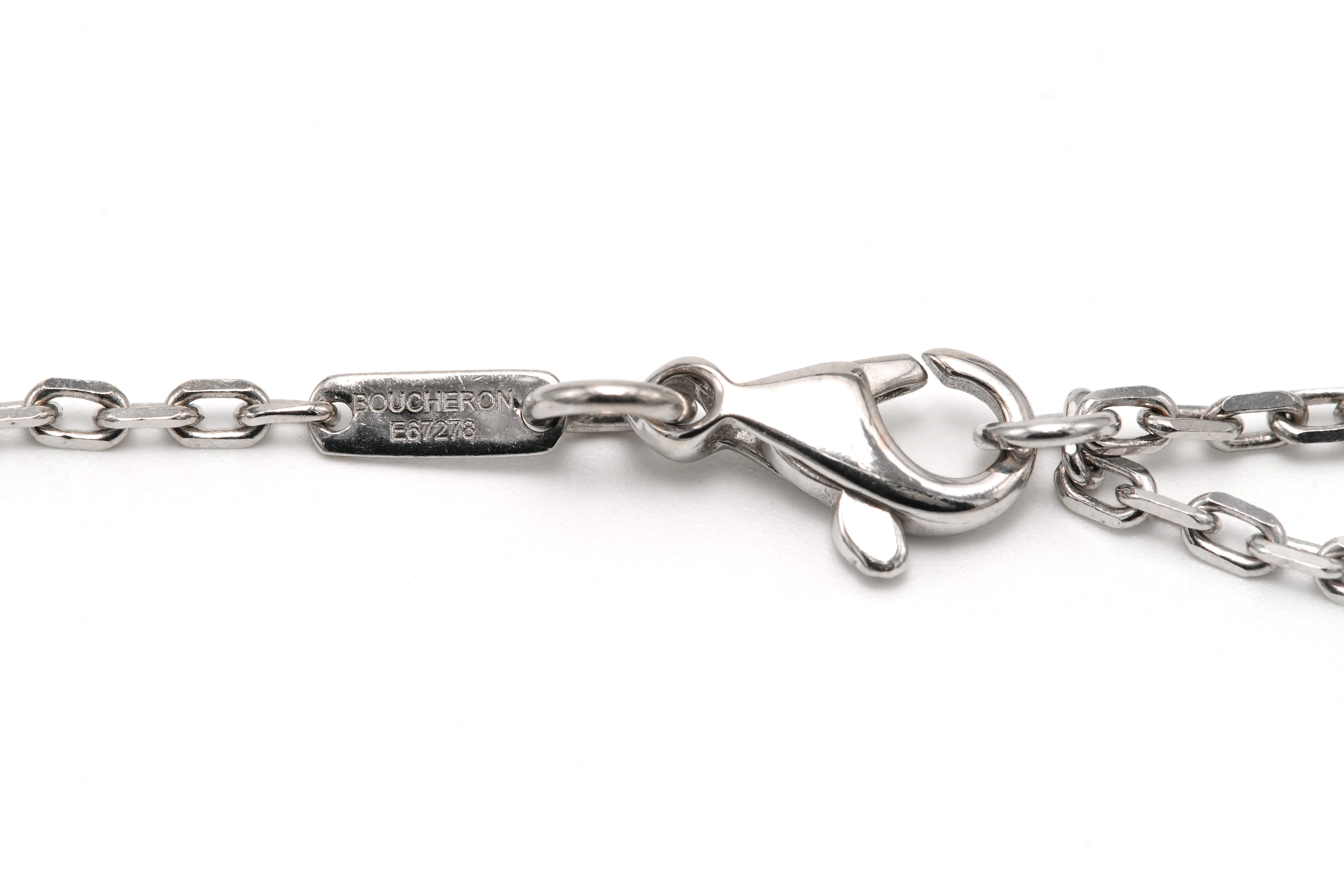 Collier contemporain Boucheron "Tentation macaron" en or blanc 18 carats serti de saphirs et d'une améthyste - 8