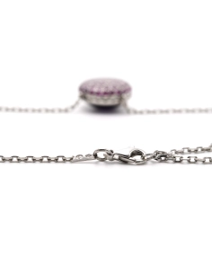 Collier contemporain Boucheron "Tentation macaron" en or blanc 18 carats serti de saphirs et d'une améthyste - 9