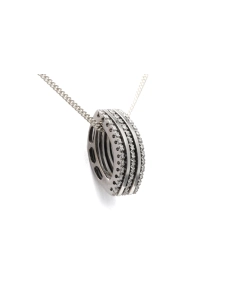 Pendentif contemporain en or blanc 18 carats serti de diamants taille "brillant" (+-0.39ct) - 2
