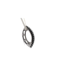 Pendentif contemporain en or blanc 18 carats serti de diamants taille "brillant" (+-0.39ct) - 3
