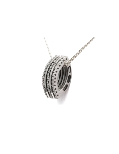 Pendentif contemporain en or blanc 18 carats serti de diamants taille "brillant" (+-0.39ct) - 4