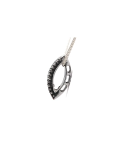 Pendentif contemporain en or blanc 18 carats serti de diamants taille "brillant" (+-0.39ct) - 5
