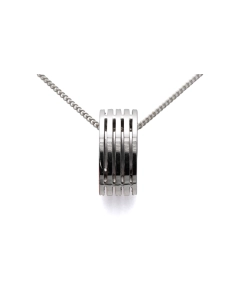 Pendentif contemporain en or blanc 18 carats serti de diamants taille "brillant" (+-0.39ct) - 6