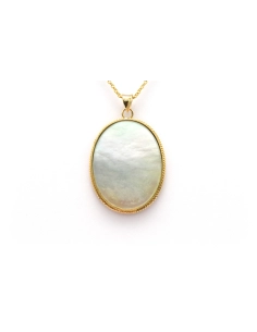 Pendentif Années 50 en or jaune 18 carats serti d'un camée et de nacre - 6