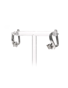 Boucles d'oreilles contemporaines en or blanc 18 carats serties de diamants taille "brillant" (+-0.80ct) - 2