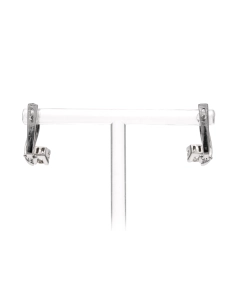 Boucles d'oreilles contemporaines en or blanc 18 carats serties de diamants taille "brillant" (+-0.80ct) - 4