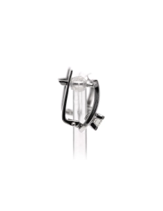 Boucles d'oreilles contemporaines en or blanc 18 carats serties de diamants taille "brillant" (+-0.80ct) - 5