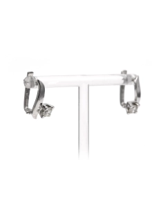 Boucles d'oreilles contemporaines en or blanc 18 carats serties de diamants taille "brillant" (+-0.80ct) - 6