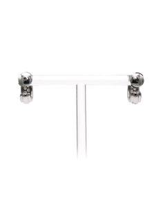Boucles d'oreilles contemporaines en or blanc 18 carats serties de diamants taille "brillant" (+-0.42ct) - 4