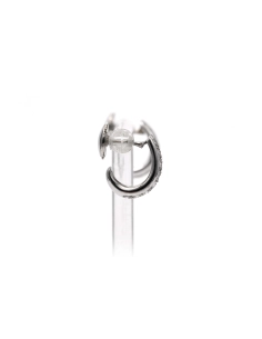 Boucles d'oreilles contemporaines en or blanc 18 carats serties de diamants taille "brillant" (+-0.42ct) - 5