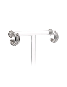 Boucles d'oreilles contemporaines en or blanc 18 carats serties de diamants taille "brillant" (+-0.42ct) - 6