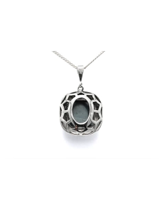 Pendentif Art Déco en argent serti d'une hématite et de marcassites - 4