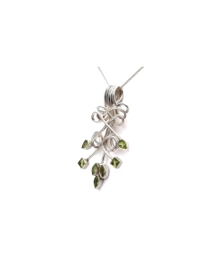 Pendentif contemporain en argent 925 serti de péridots - 3