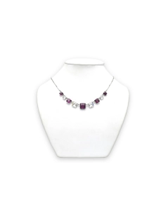 Collier Art Déco en argent serti de topazes et d'améthystes - 2