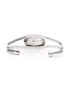 Bracelet Années 70 en argent 925 serti d'une turquoise - 4
