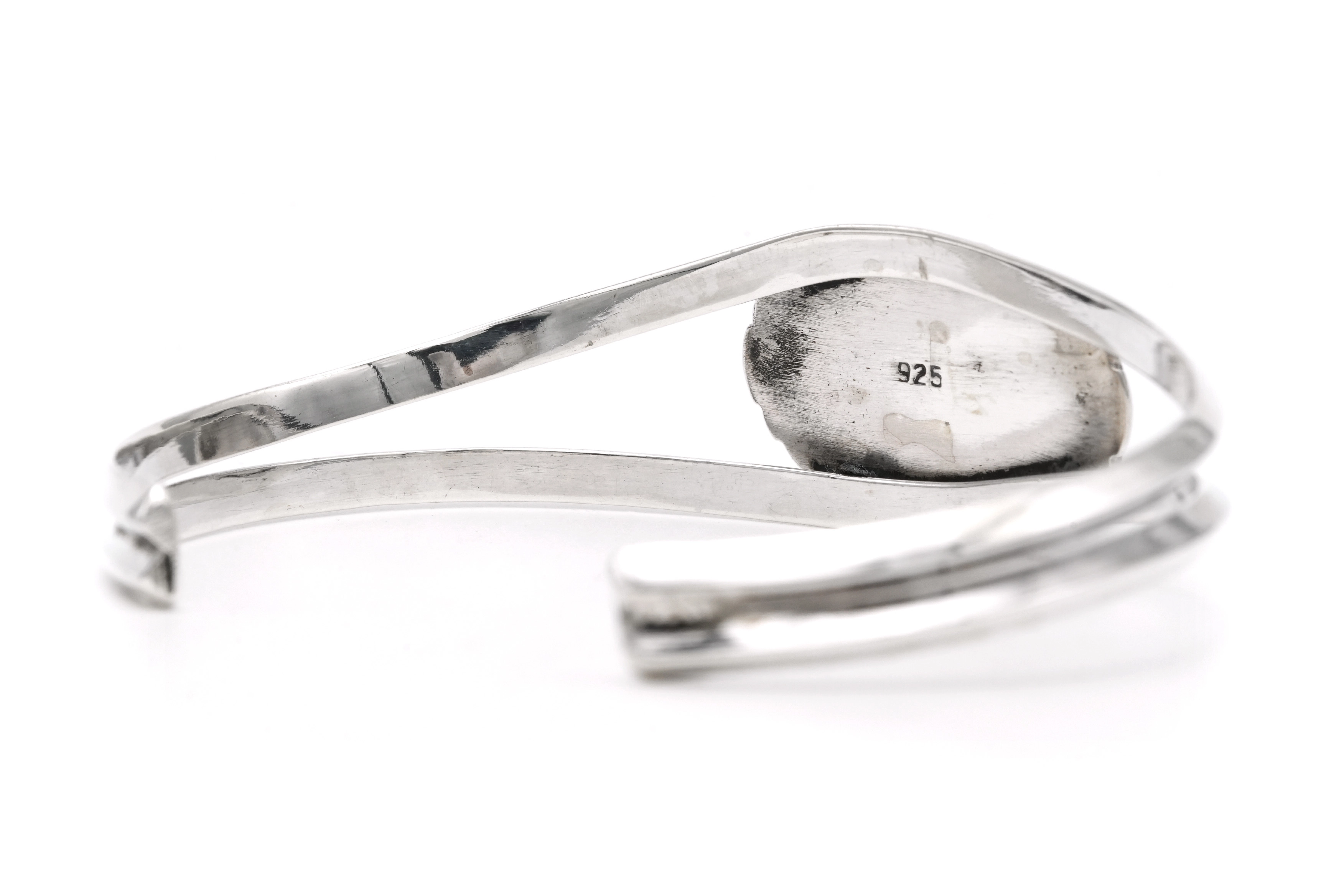 Bracelet Années 70 en argent 925 serti d'une turquoise - 5