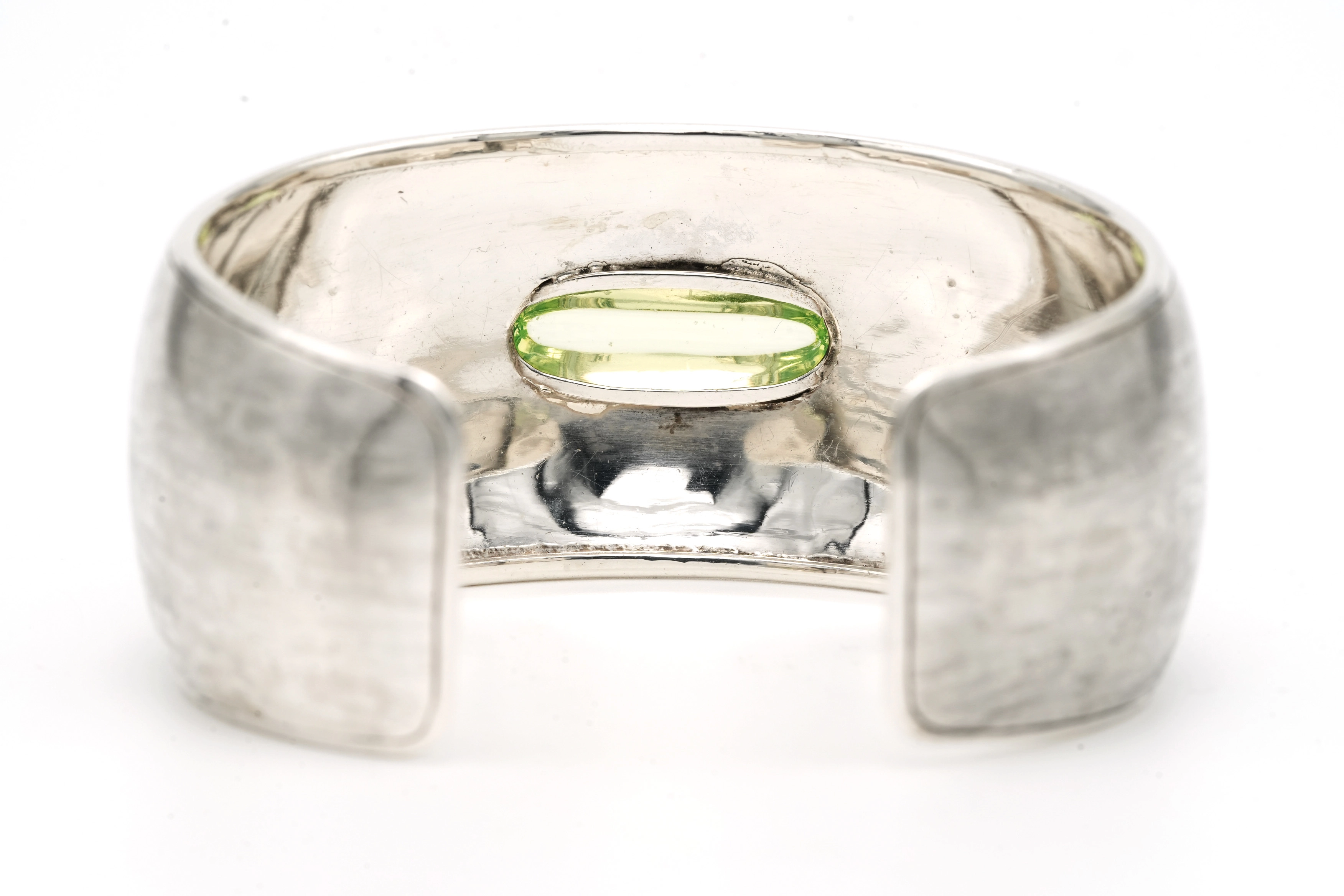 Bracelet Années 50 en argent 925 et or jaune 18 carats serti d'une ouraline - 4