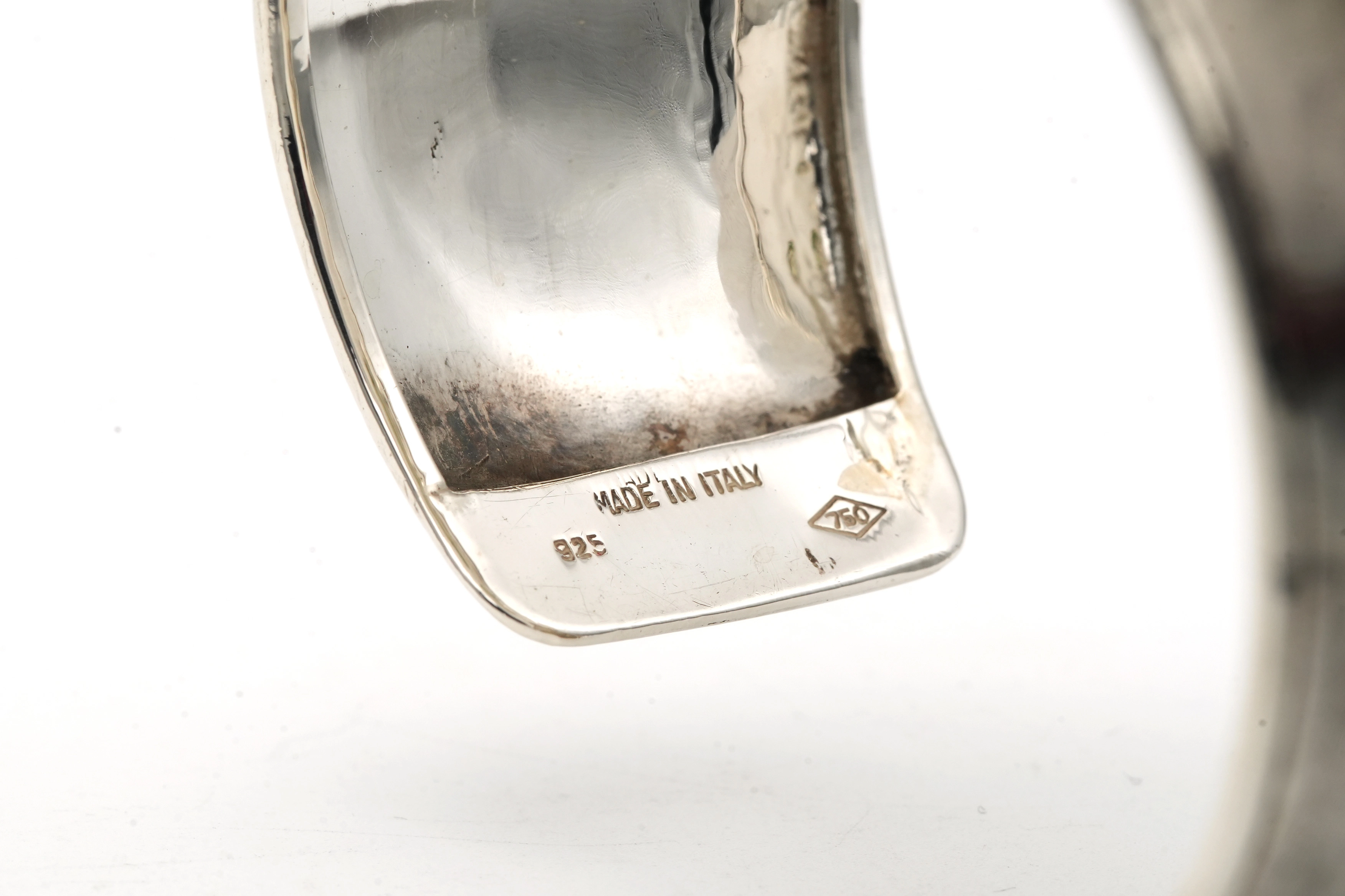 Bracelet Années 50 en argent 925 et or jaune 18 carats serti d'une ouraline - 8