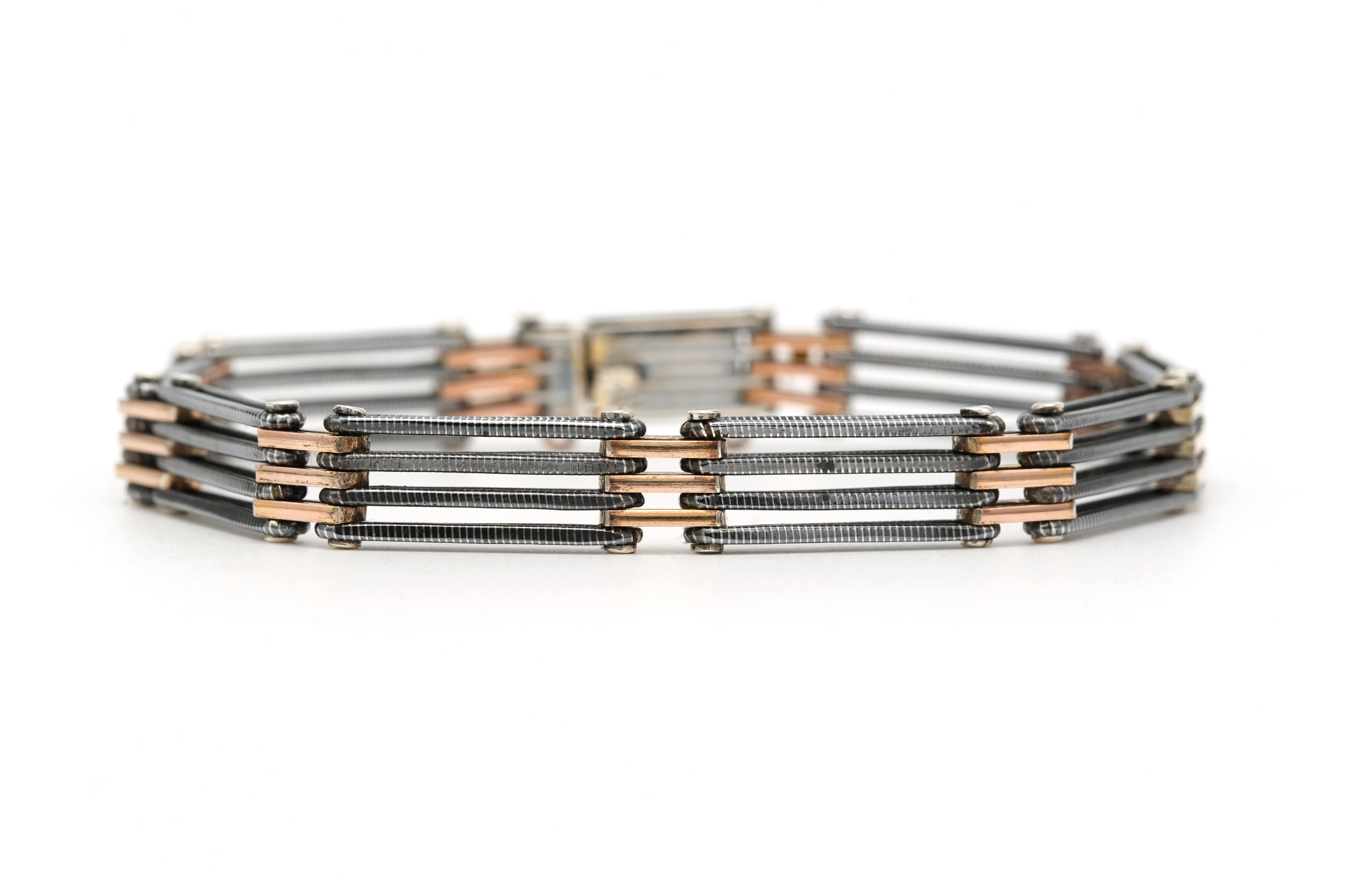Bracelet Art Déco en argent niellé - 1