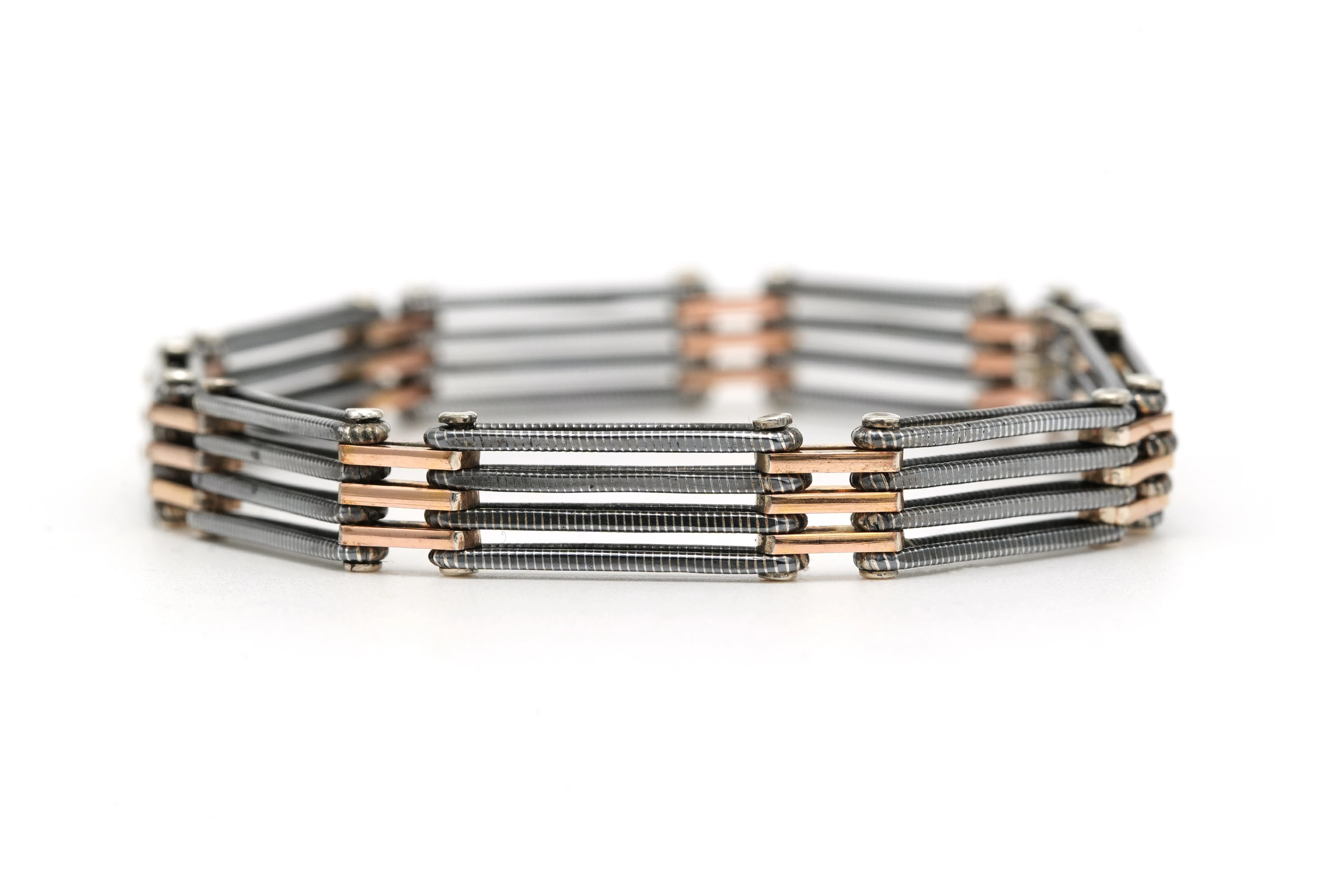 Bracelet Art Déco en argent niellé - 2