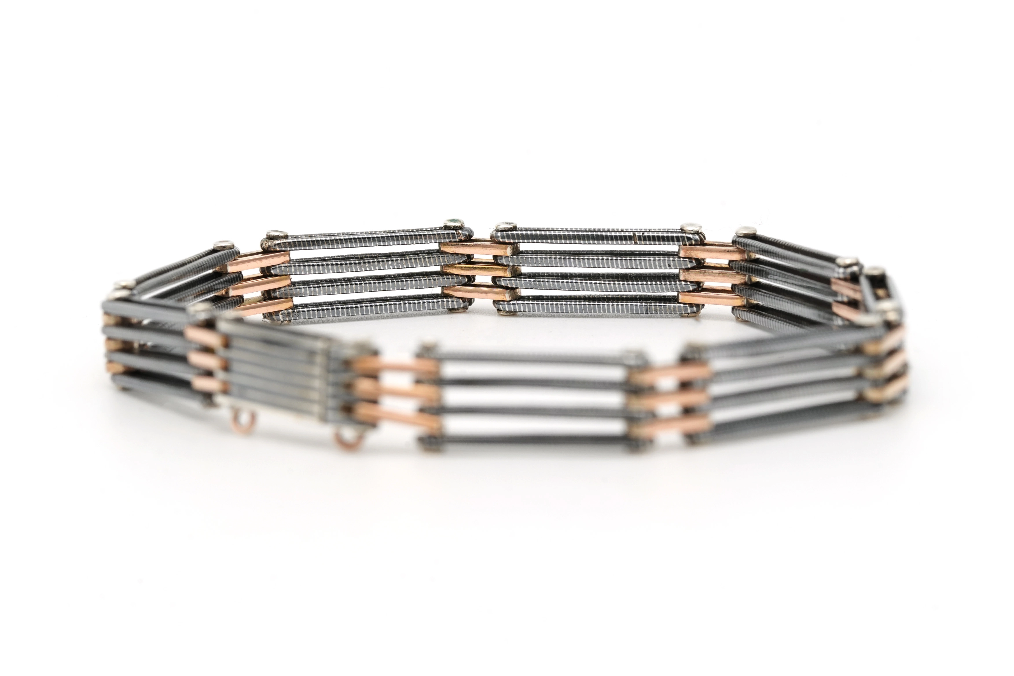 Bracelet Art Déco en argent niellé - 4