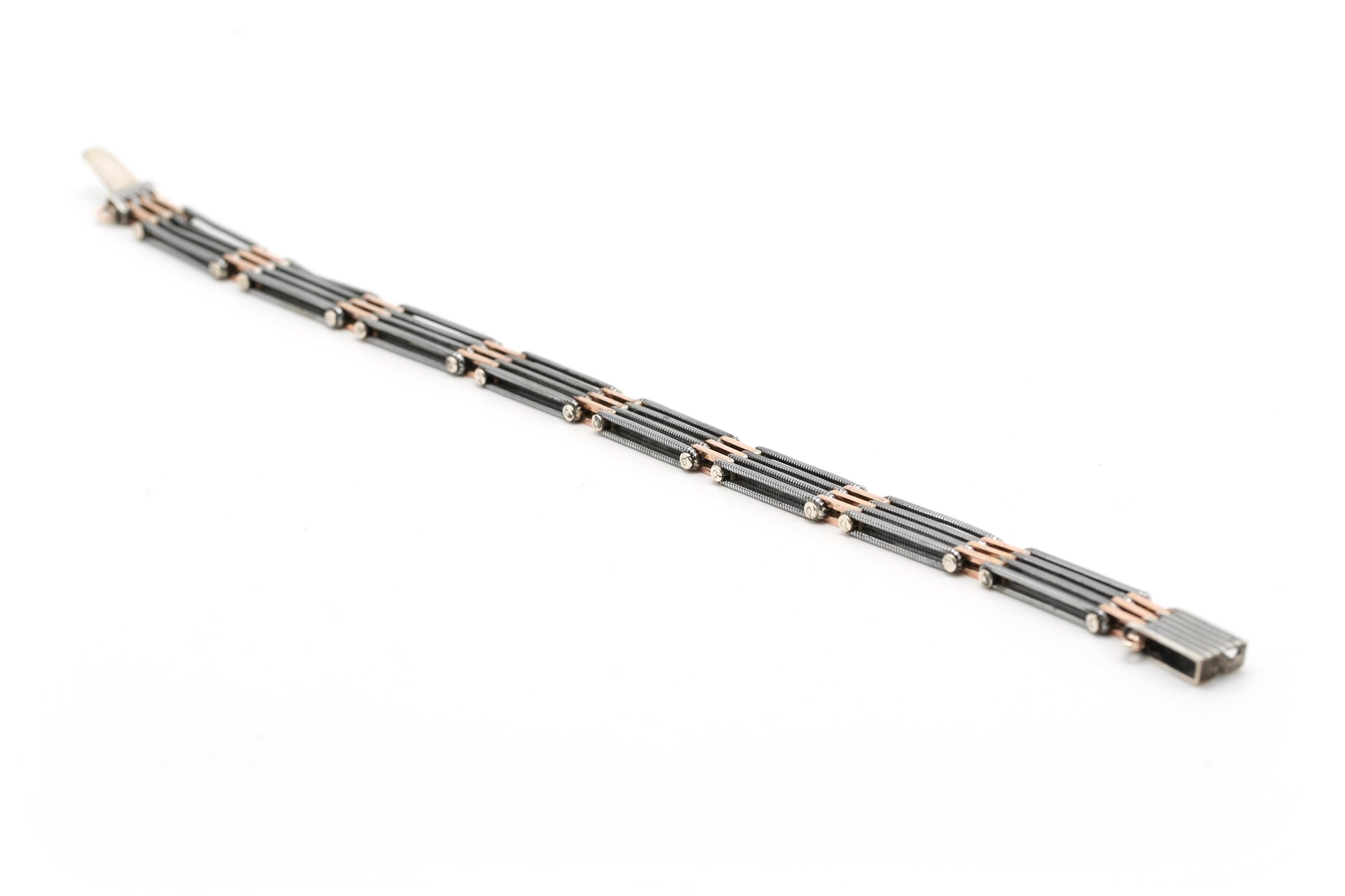 Bracelet Art Déco en argent niellé - 5