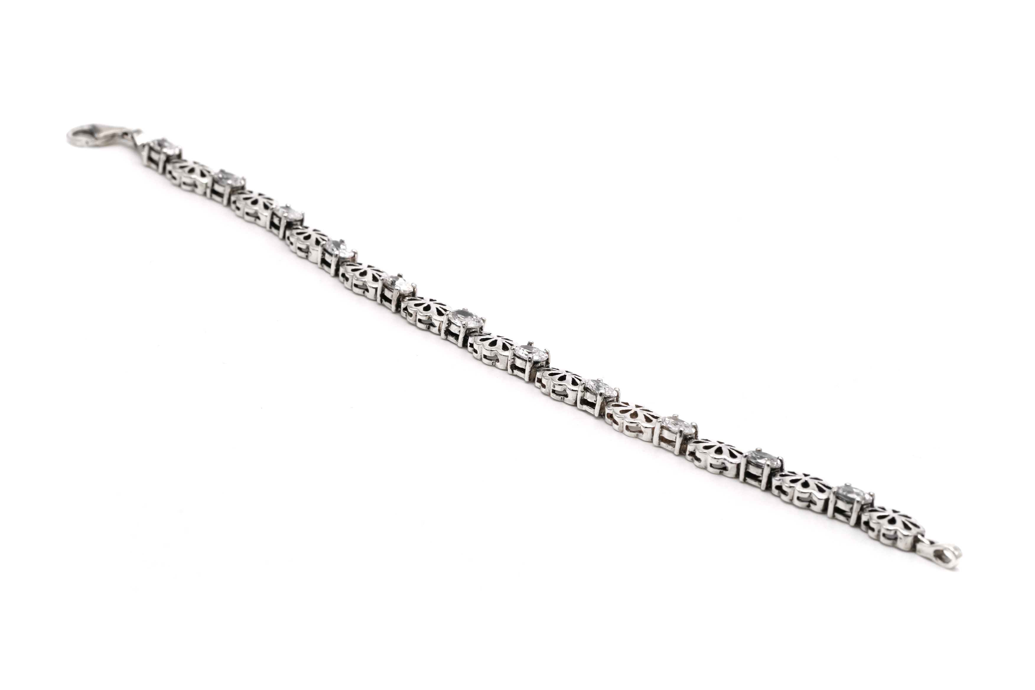 Bracelet contemporain en argent 925 serti de zirconiums - 6