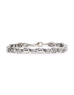 Bracelet contemporain en argent 925 serti de zirconiums - 1