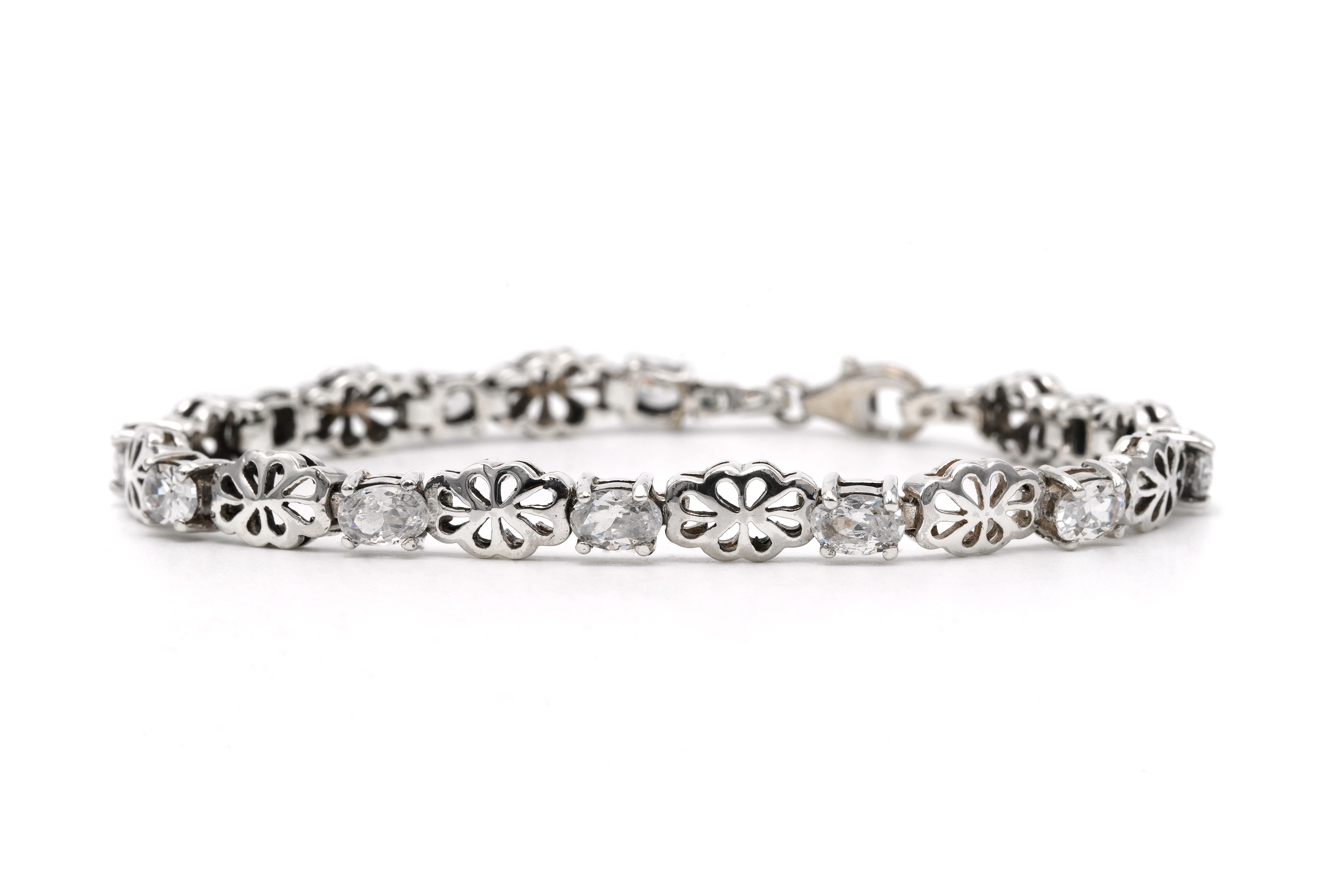 Bracelet contemporain en argent 925 serti de zirconiums - 2