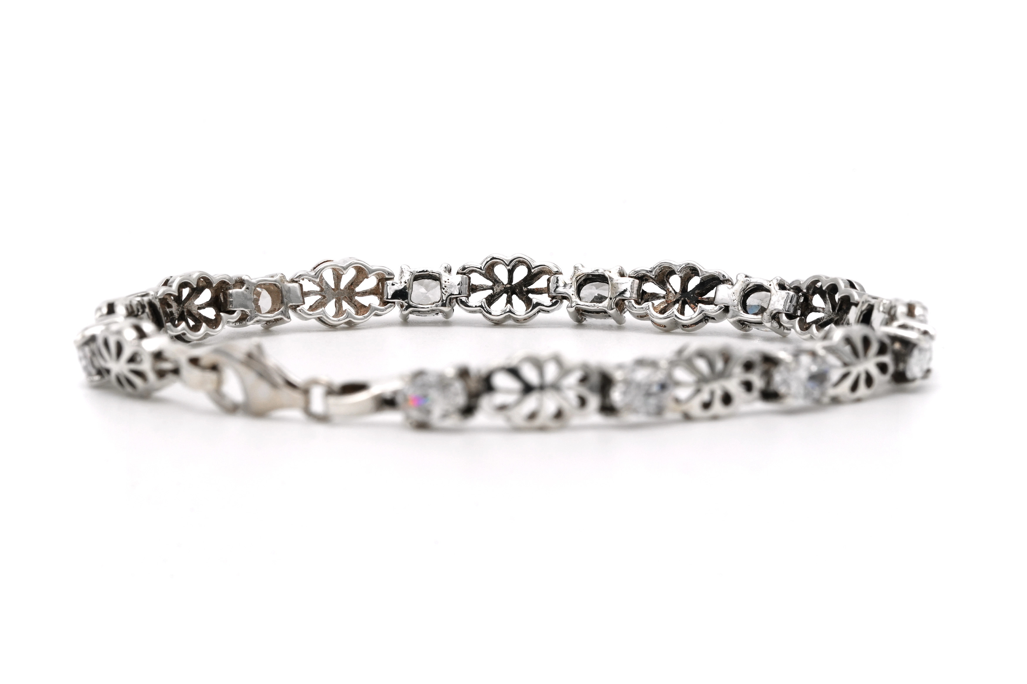 Bracelet contemporain en argent 925 serti de zirconiums - 5