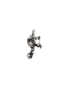 Broche Napoléon III en argent et or jaune 18 carats sertie de strass - 4
