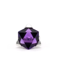 Bague contemporaine en argent 925 sertie d'une améthyste - 2