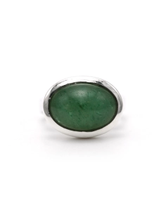 Bague Années 70 en argent sertie d'une aventurine - 1