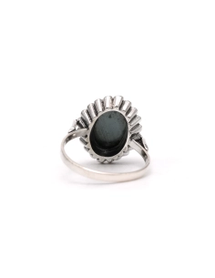 Bague Art Déco en argent sertie d'une hématite et de marcassites - 4