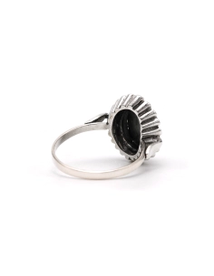 Bague Art Déco en argent sertie d'une hématite et de marcassites - 5