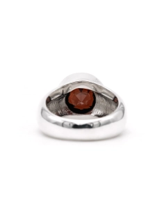 Bague contemporaine en argent 925 sertie d'un grenat - 4