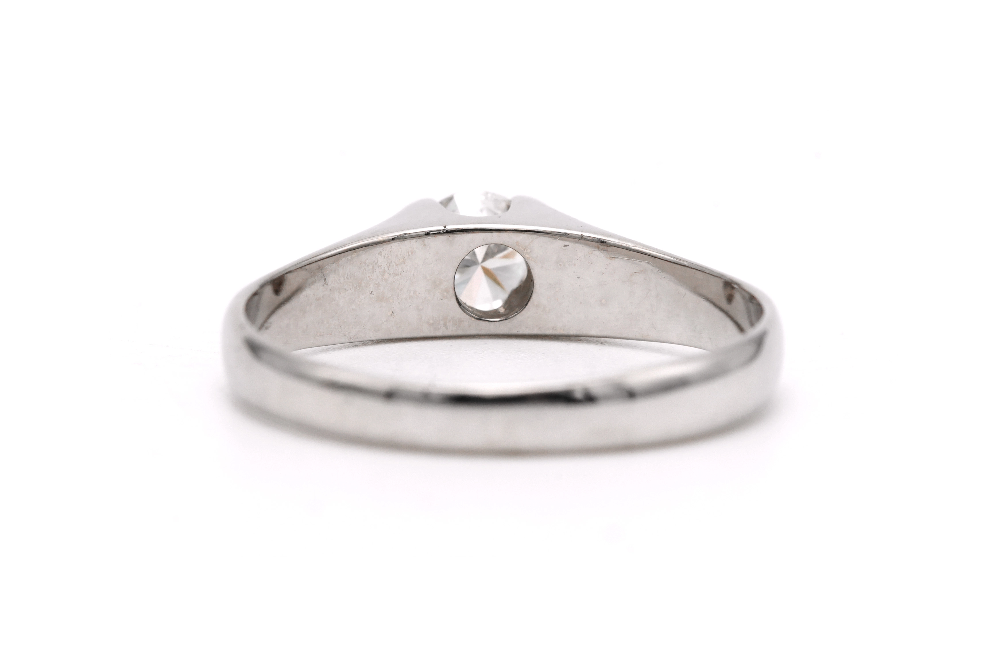 Bague Années 70 en or blanc 18 carats sertie d'un diamant taille "brillant" (+-0.33ct) - 4
