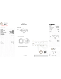 Diamant rond taille "brillant" certifié IGI 1.11 carats - E - VVS2 - 7